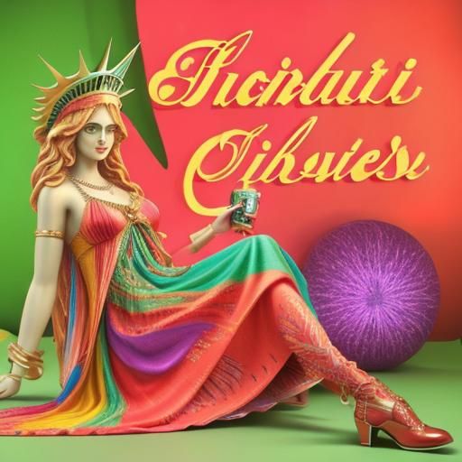 Psychedelic Statue of Liberty in 3D