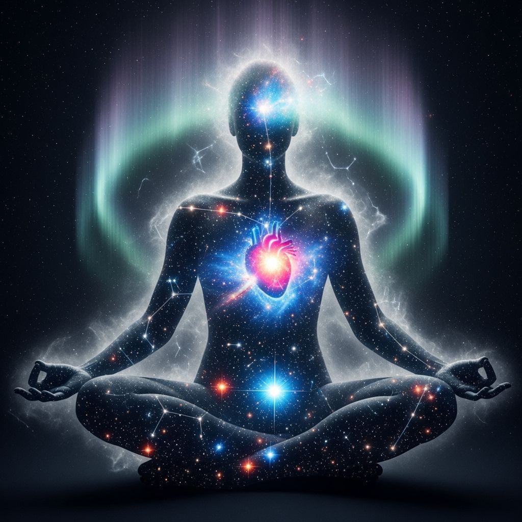 Cosmic Being Unveiling Nebula Form