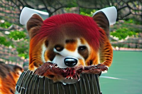 Playful Red Panda Up to Mischief