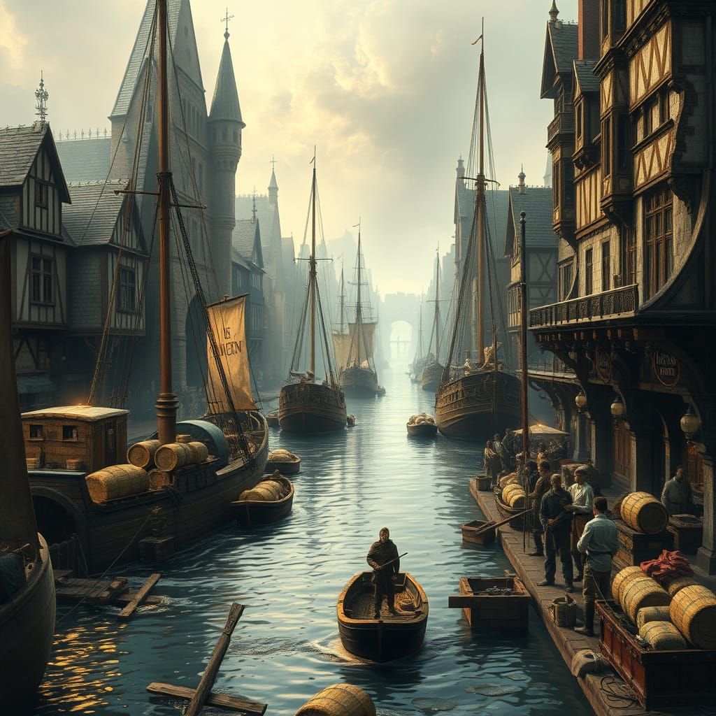 Fantasy City Docks in Arthurian Era