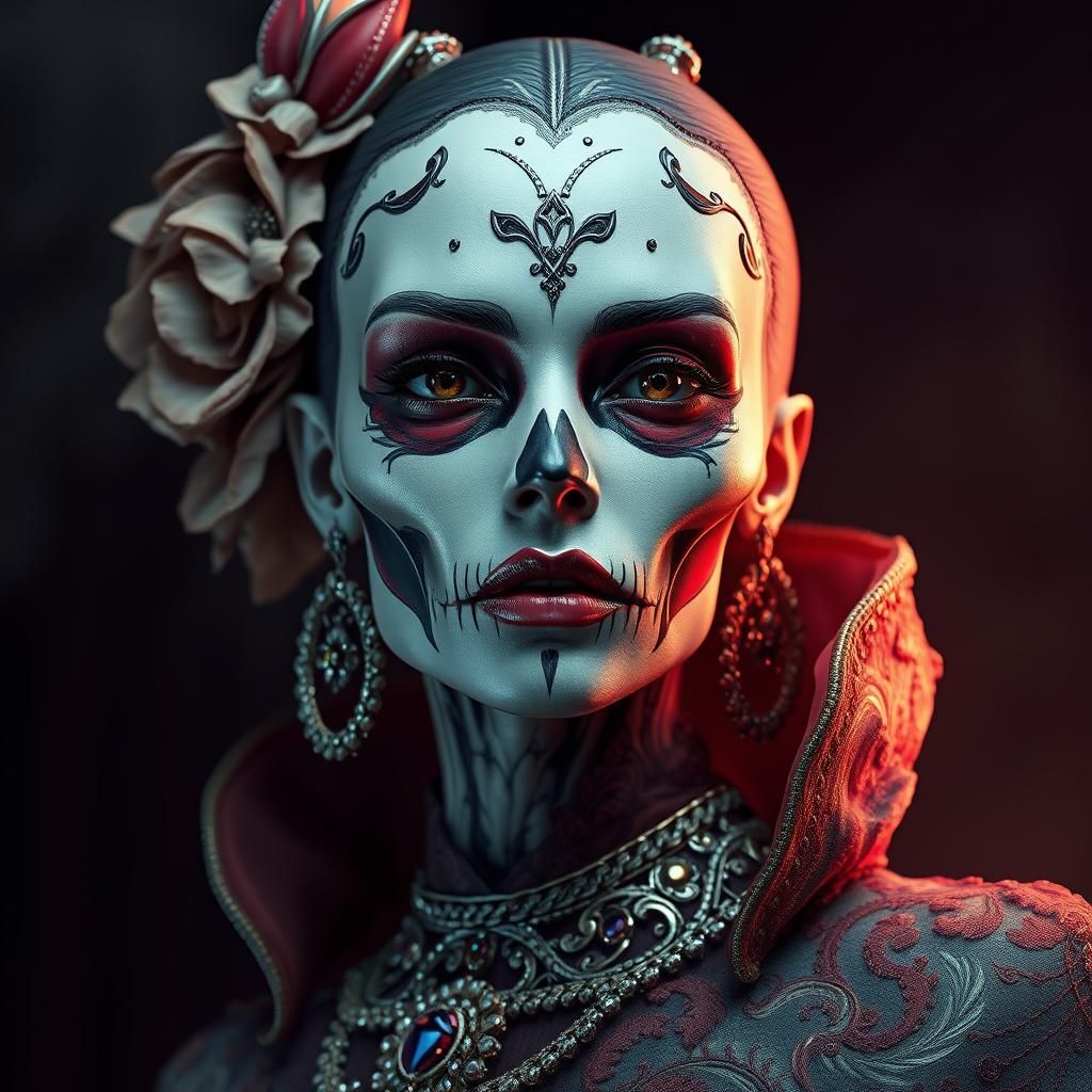 Macabre Elegance: The Lady of Shadows