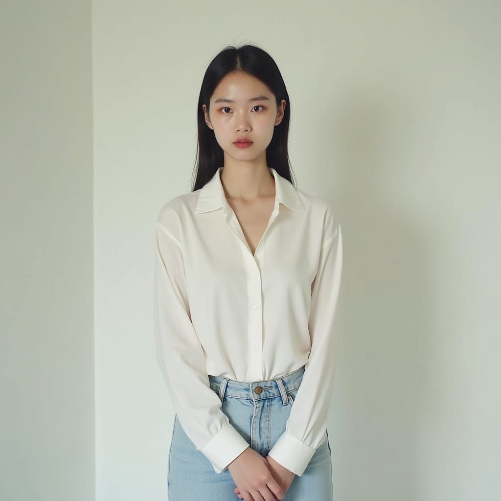 Minimalist Portrait in Monochromatic Neutrals