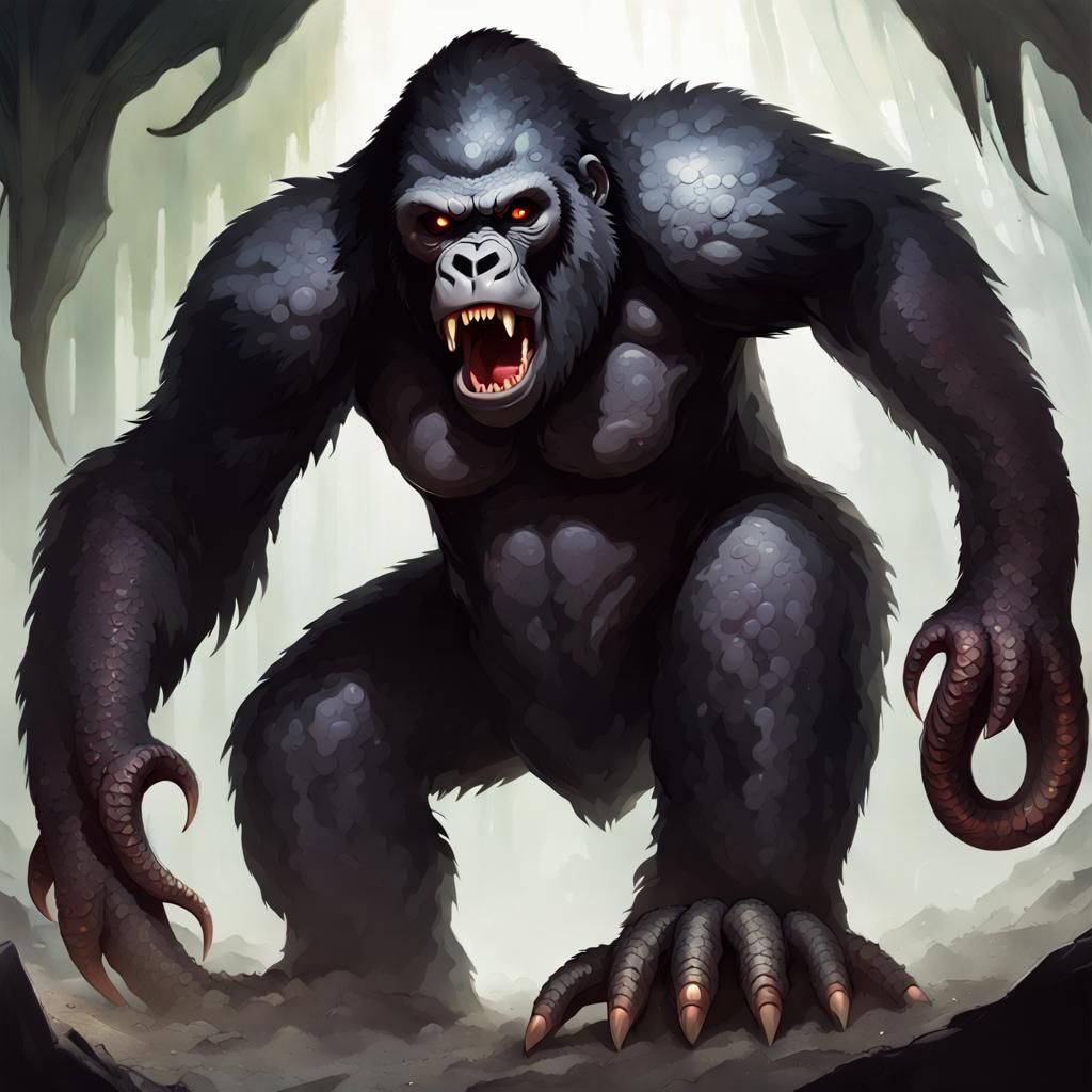 Eldritch Horror: Demonic Gorilla with Snake Skin