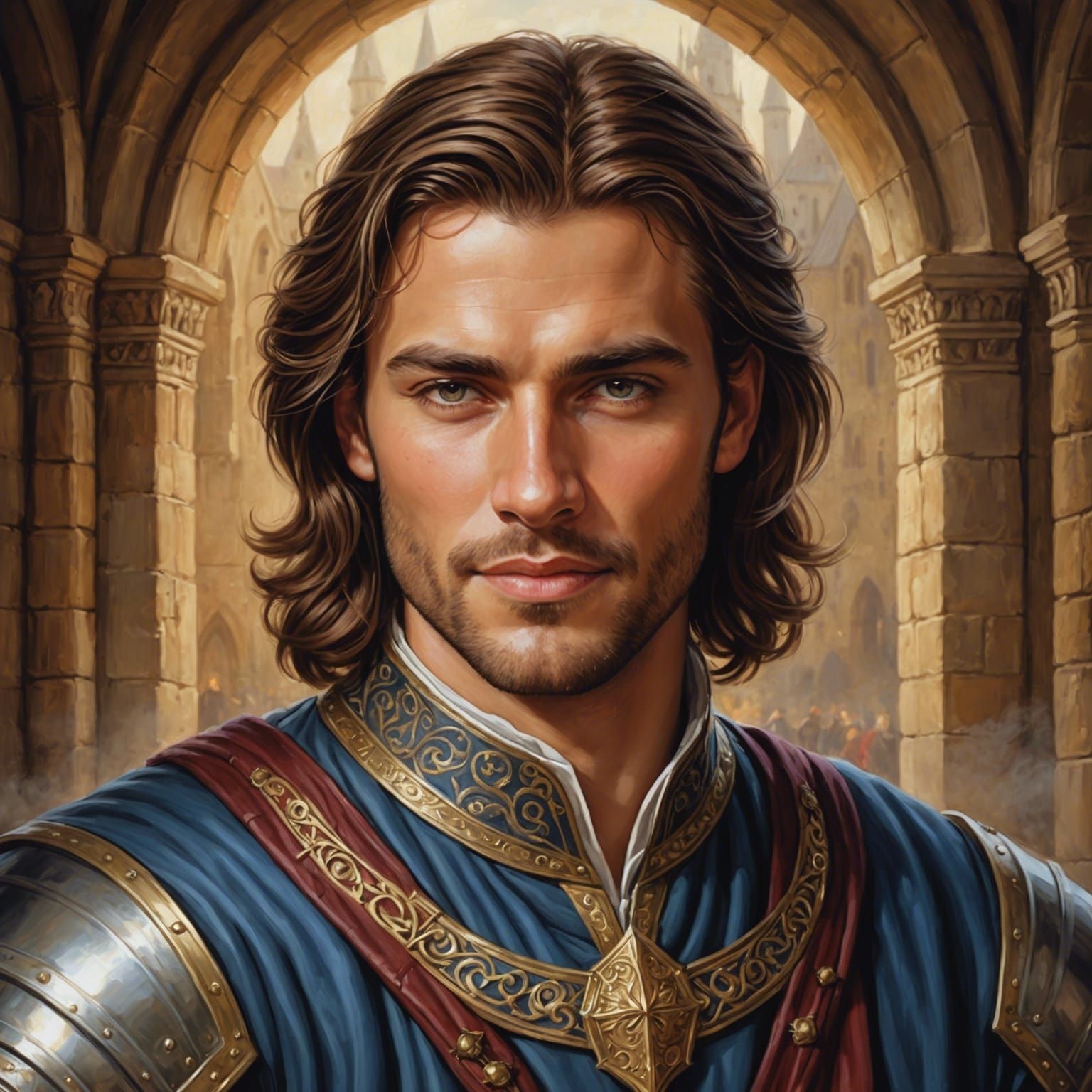 Fantasy Art: Handsome Man with Smug Smile