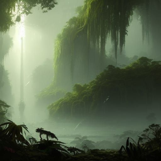 Ethereal Dark Fantasy Jungle Masterpiece