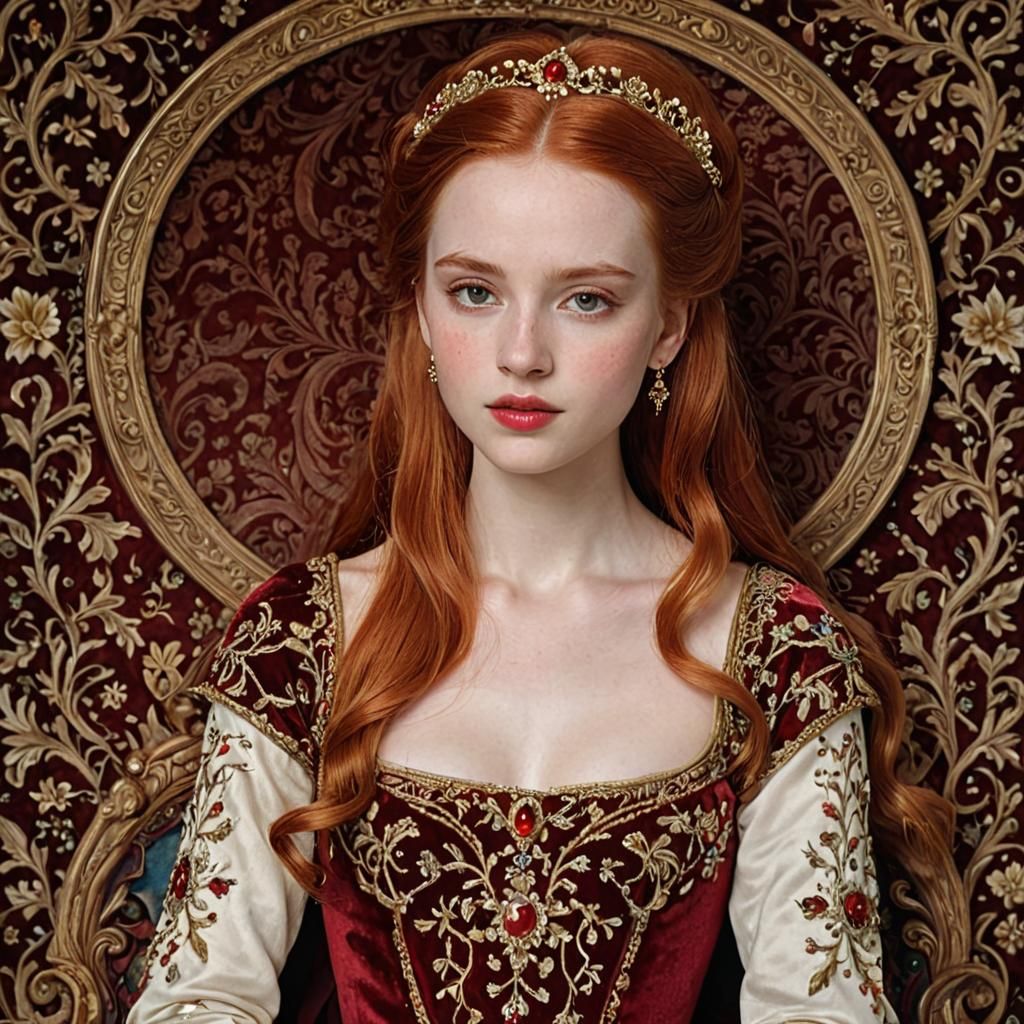 Medieval Ladies in Opulent Chamber, Photorealistic Style