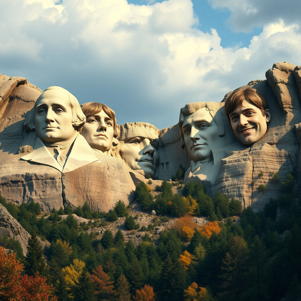 The Beatles Carved into Mountain Landscape