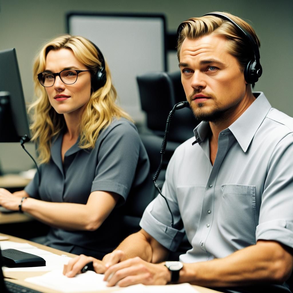 Leonardo DiCaprio and Kate Winslet in Call Center