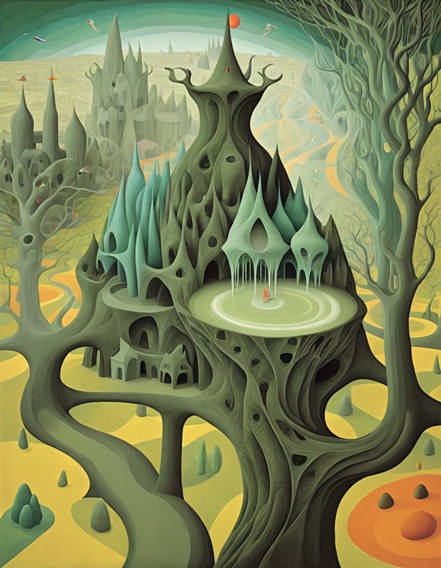 Macabre Dreamscape: Fantastical Architecture in Surreal Spac...