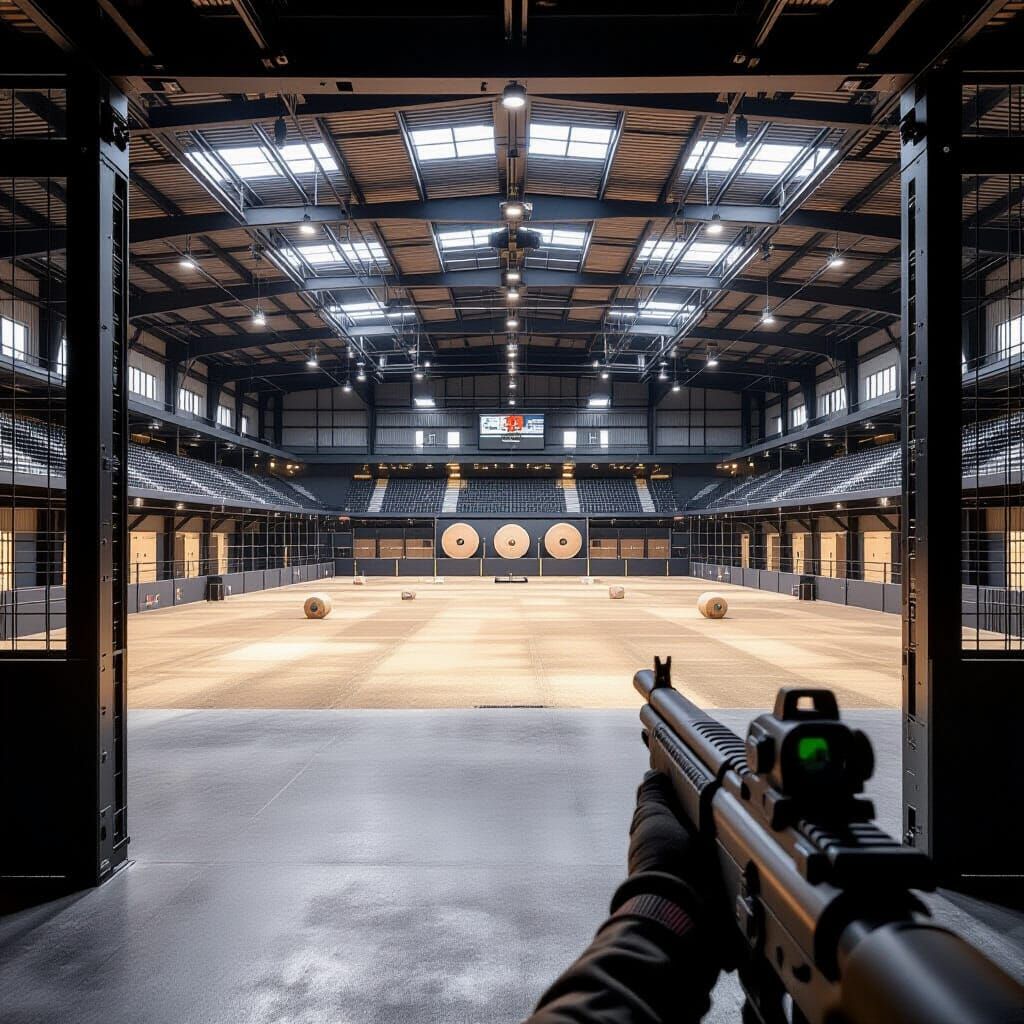 Shooting Stall View of Colosseum Shotgun Arena