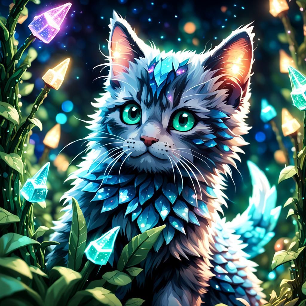 Minecraft Kitten Tail in Whimsical Pixel Art