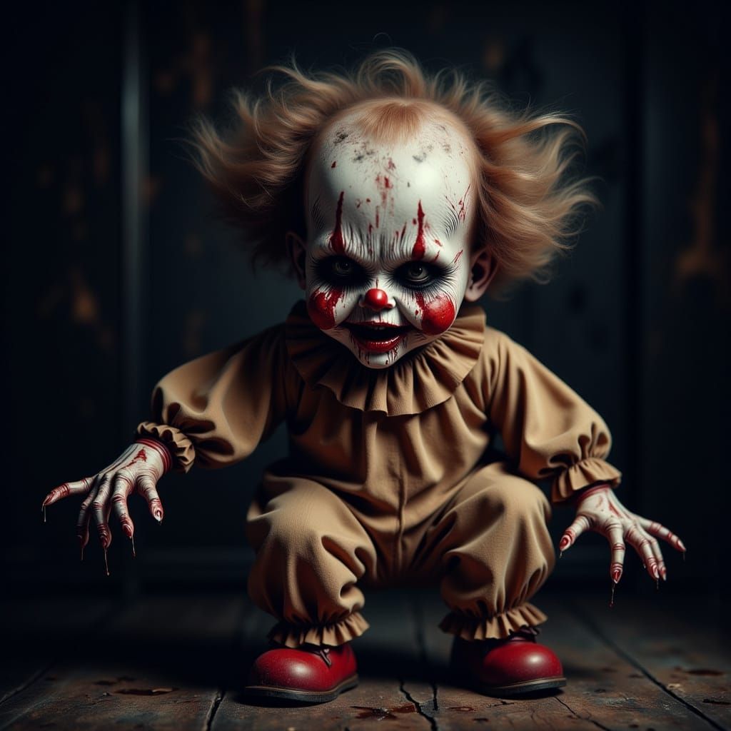 Disturbing Doll Plays with Human Fingers in a Haunting Circu...