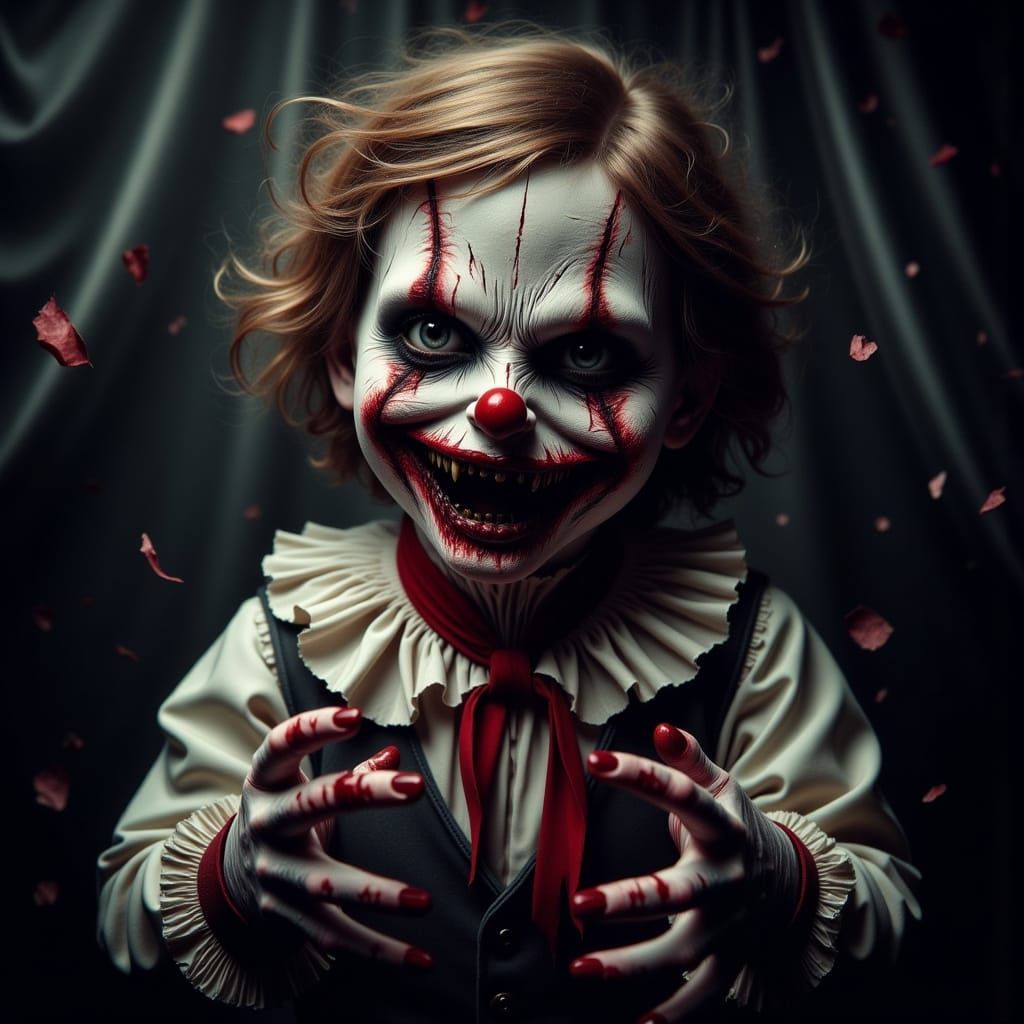 Disturbing Doll Plays with Human Fingers in a Haunting Circu...