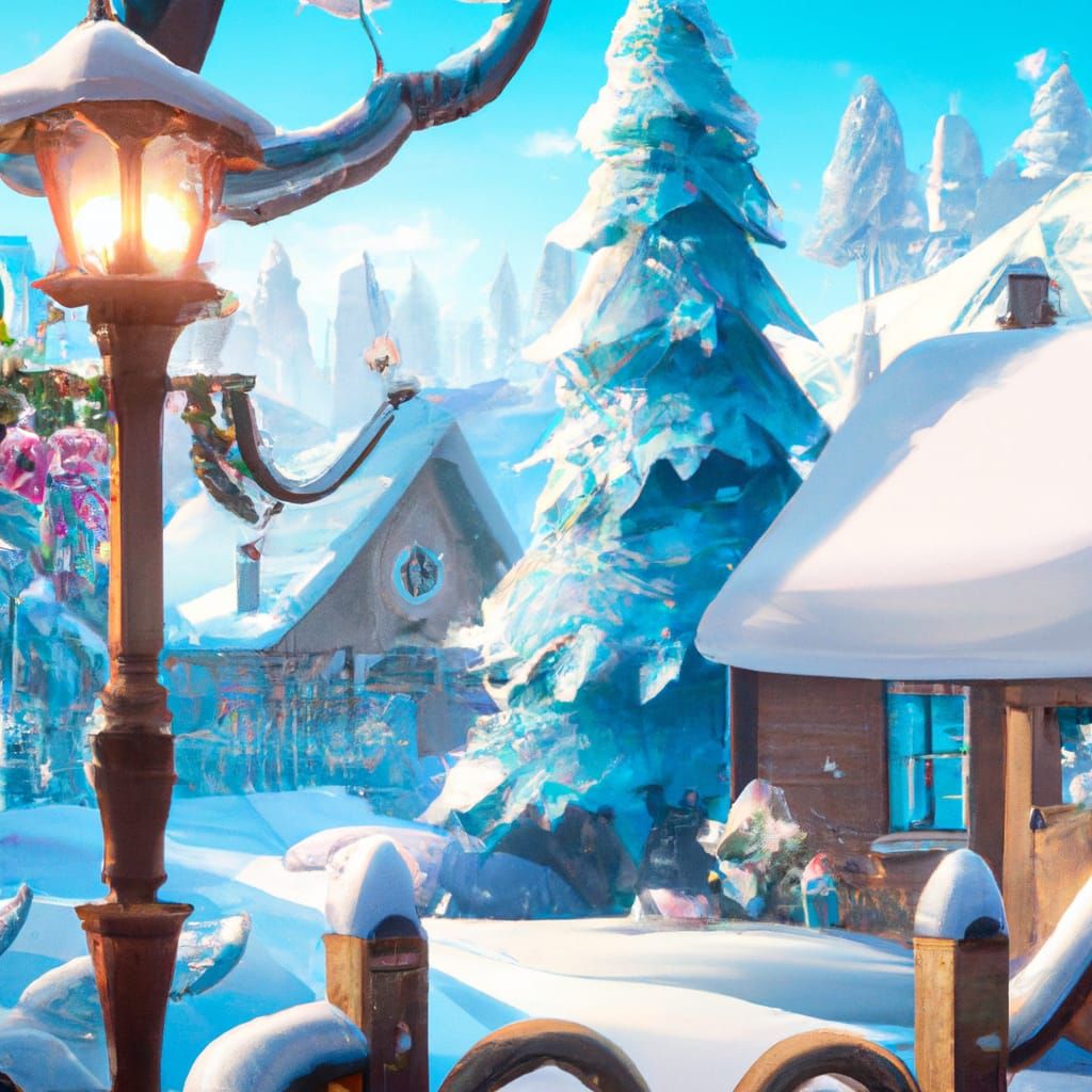 Detailed 3D Winter Wonderland Scene