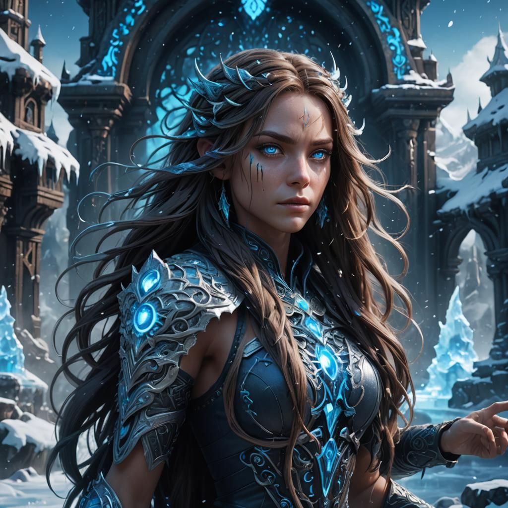 Ice Spice with Glowing Eyes: Fantasy Concept Art