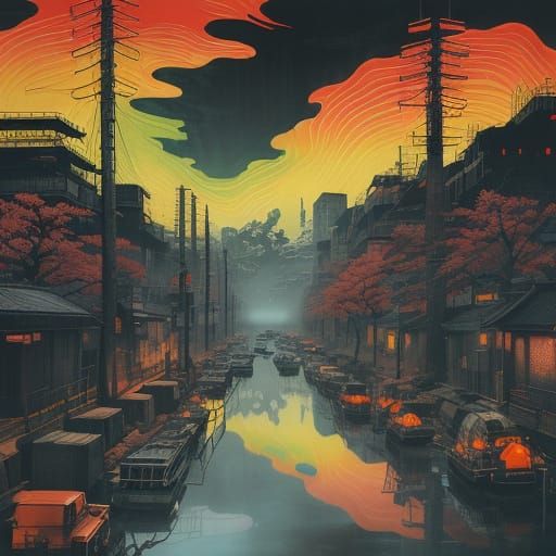 Ukiyo-e in Clockwork Orange and Dystopian world. Melting A C...