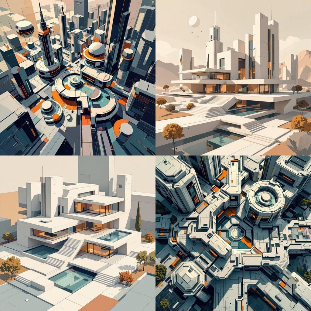 Futuristic Architectural Planning Illustration