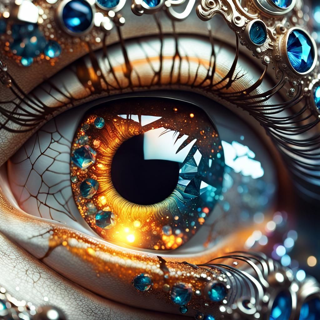 Intricate Unicorn Eye Crying Silver Tears