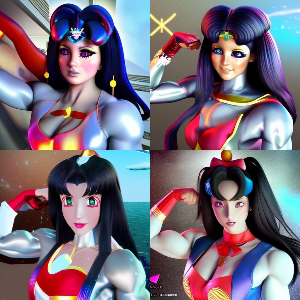 Sailor Moon Bodybuilder in Anime Style