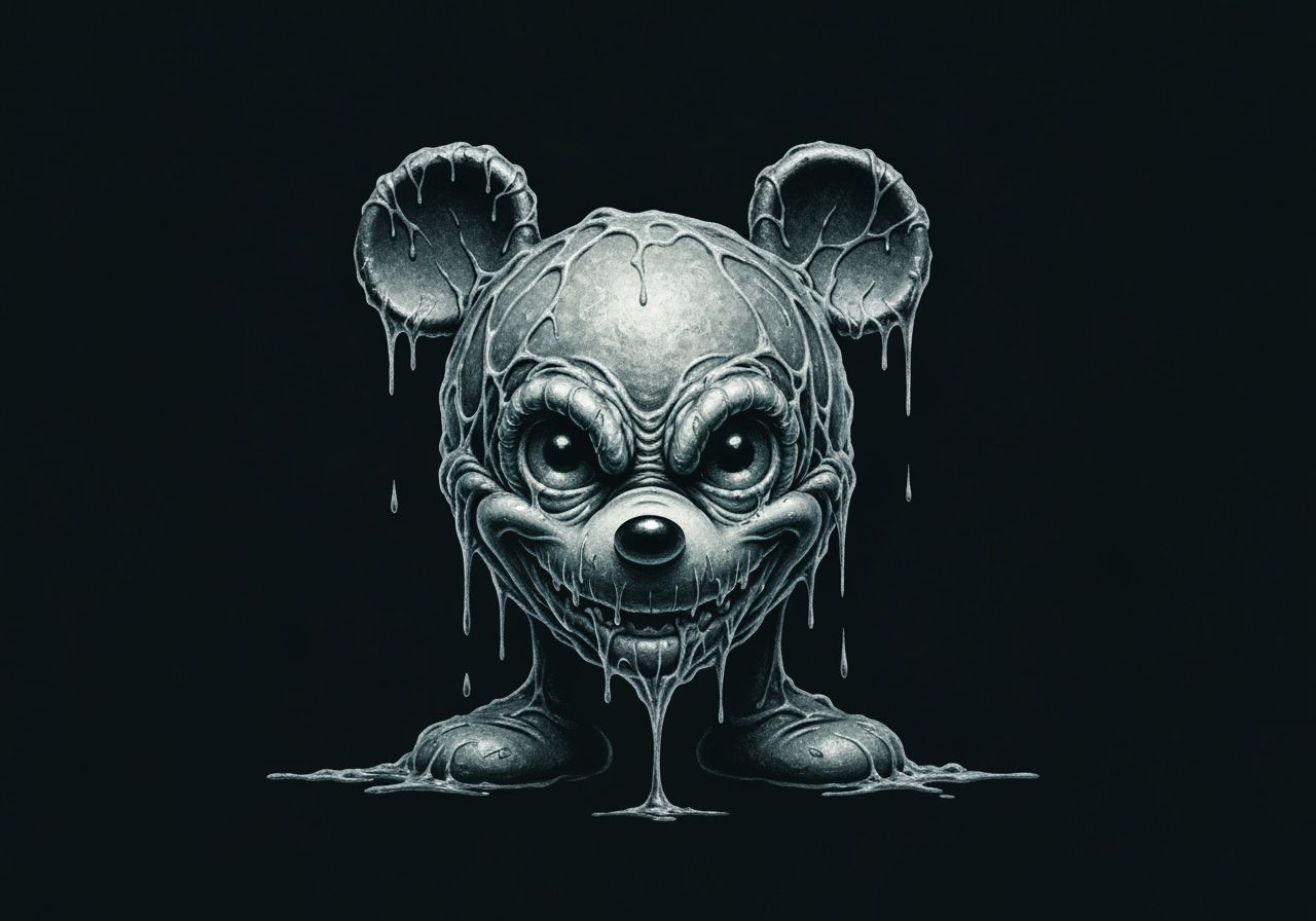H.R. Giger Inspired Mickey Mouse Alien Sketch