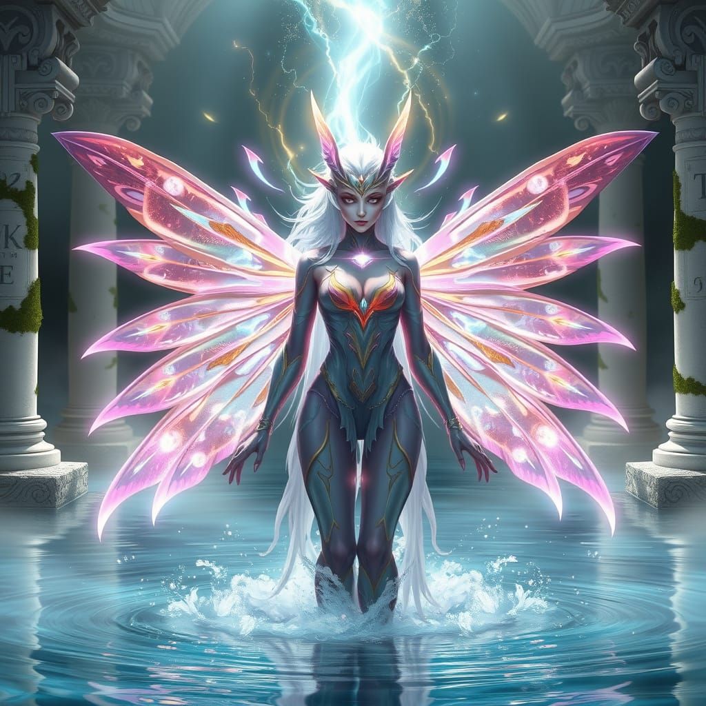 Lythera Vaelthar Emerges as Moth-Hybrid in Sacred Lake