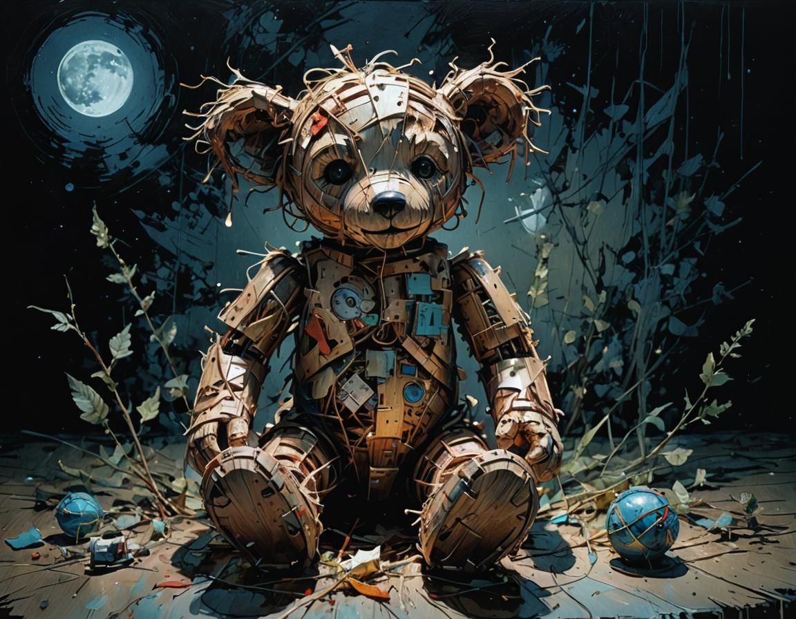 Forgotten Toy Still Life in Impasto Style