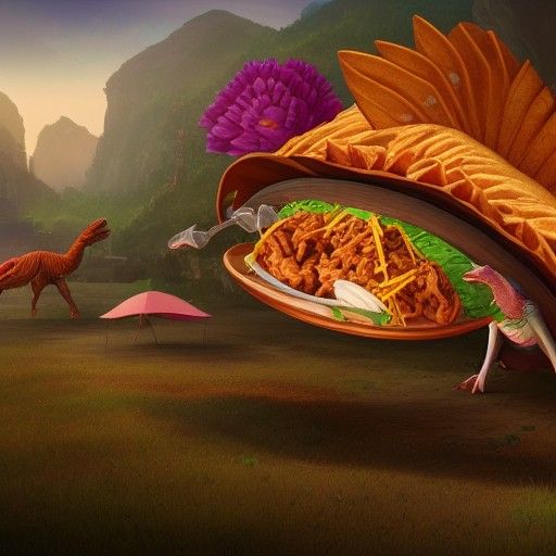 Chupacabra's Taco Time: Detailed Fantasy Art