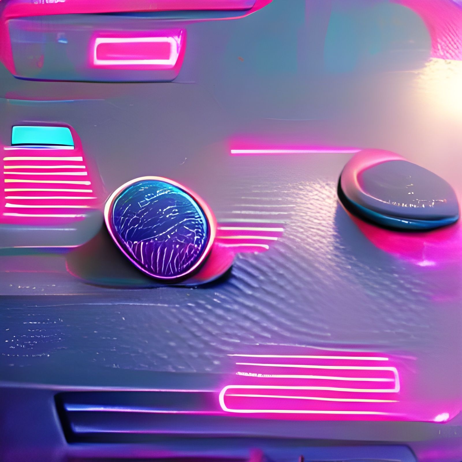 Synthwave Neon Coin Button Icon
