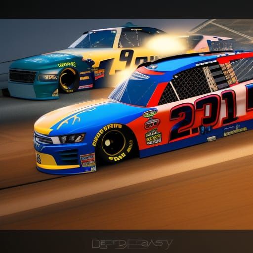 Detailed NASCAR Matte Painting in Deep Color
