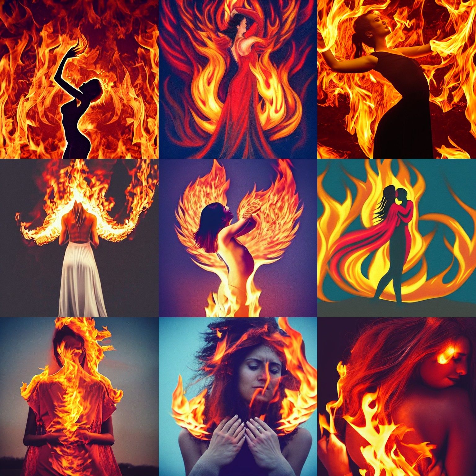 Fiery Embrace: A Phoenix Woman's Rebirth