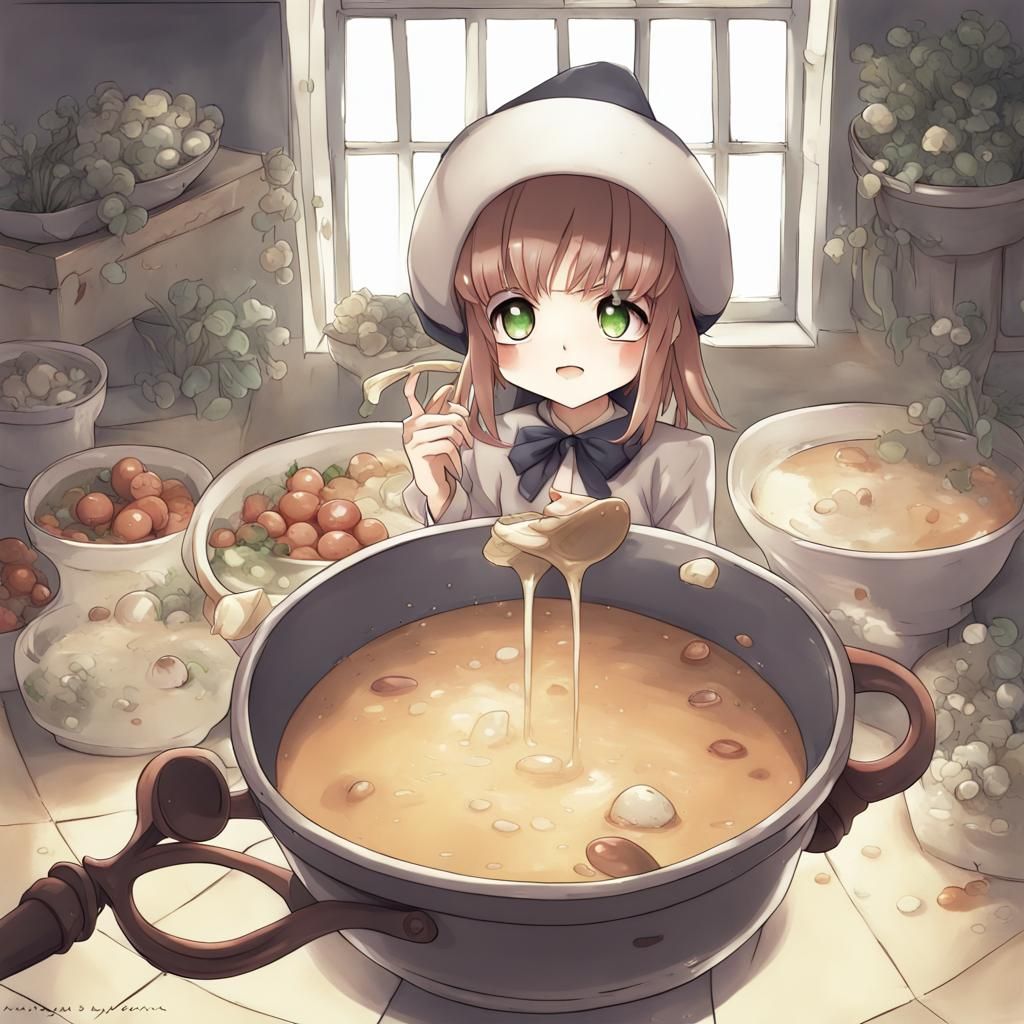 Mushroom Soup in Anime Style