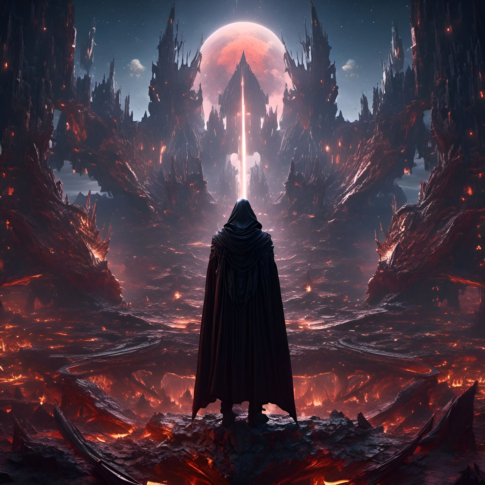 Epic Portrait of Sith Lord in Space Fantasy Setting