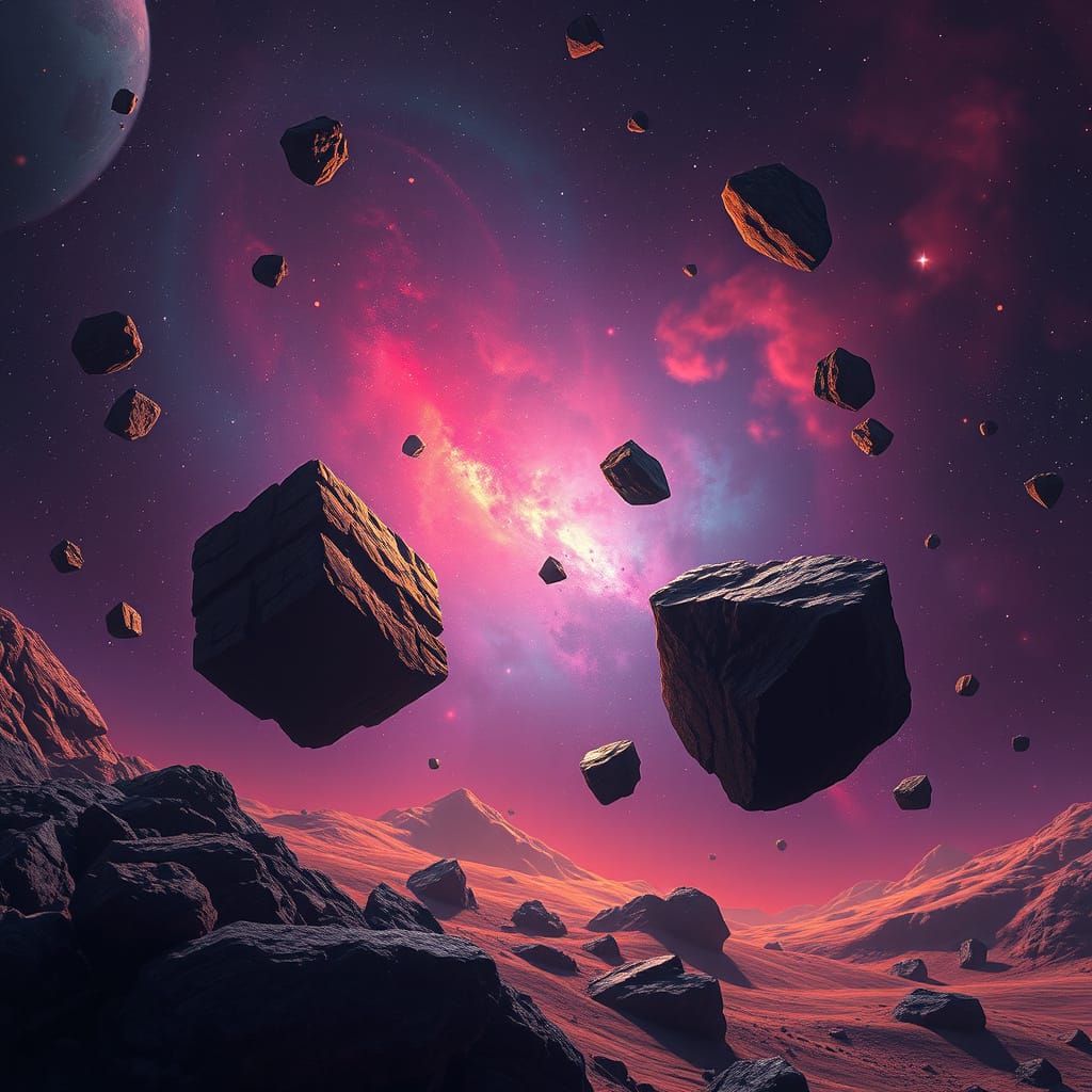 Cosmic Fragments in Ethereal Glow