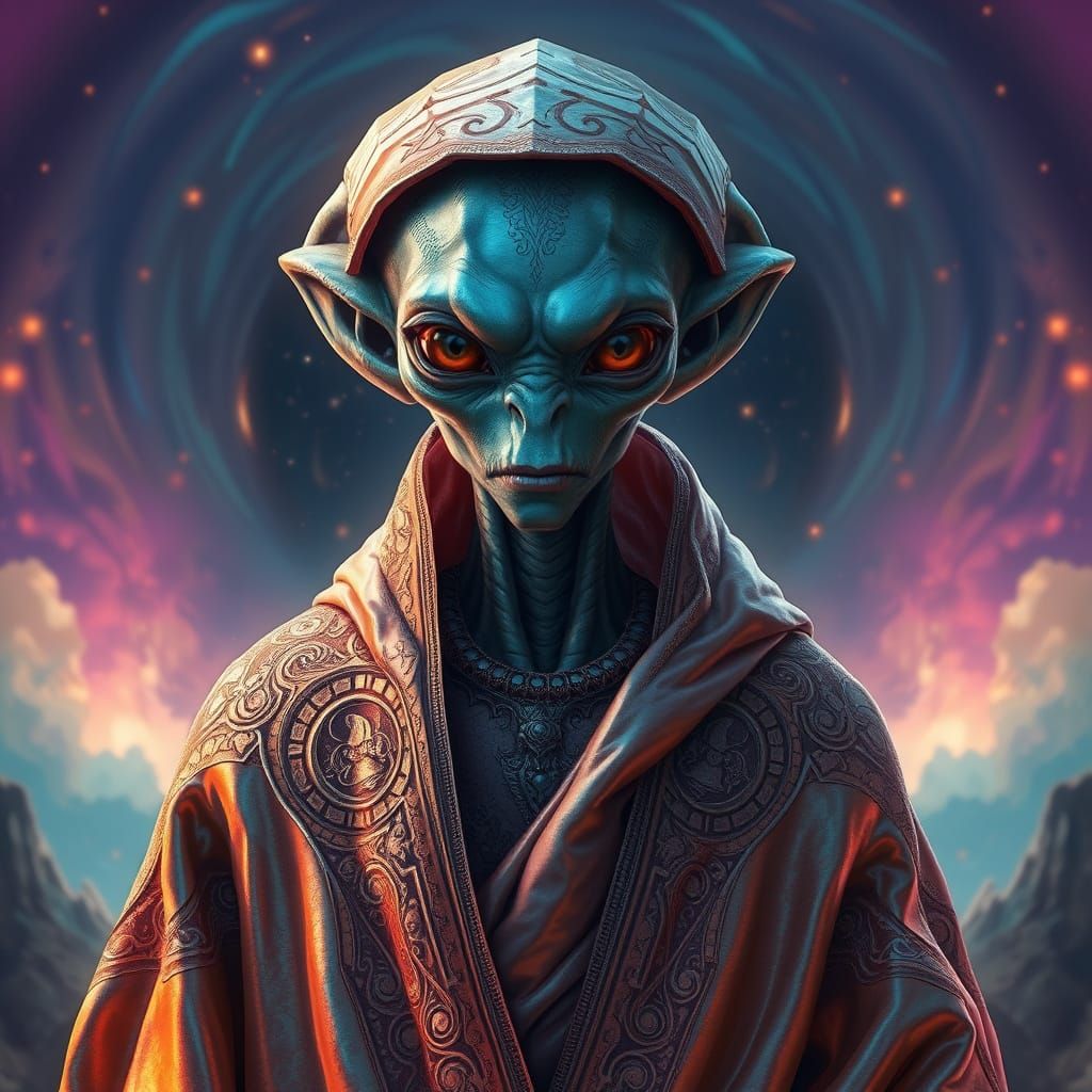 Alien Portrait in Science Fantasy Style
