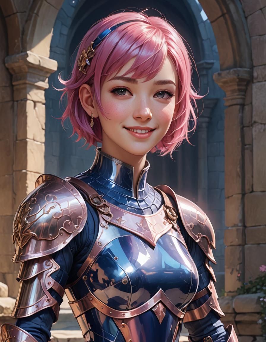 Princess Knightess in Translucent Armor, MMO Fantasy Style