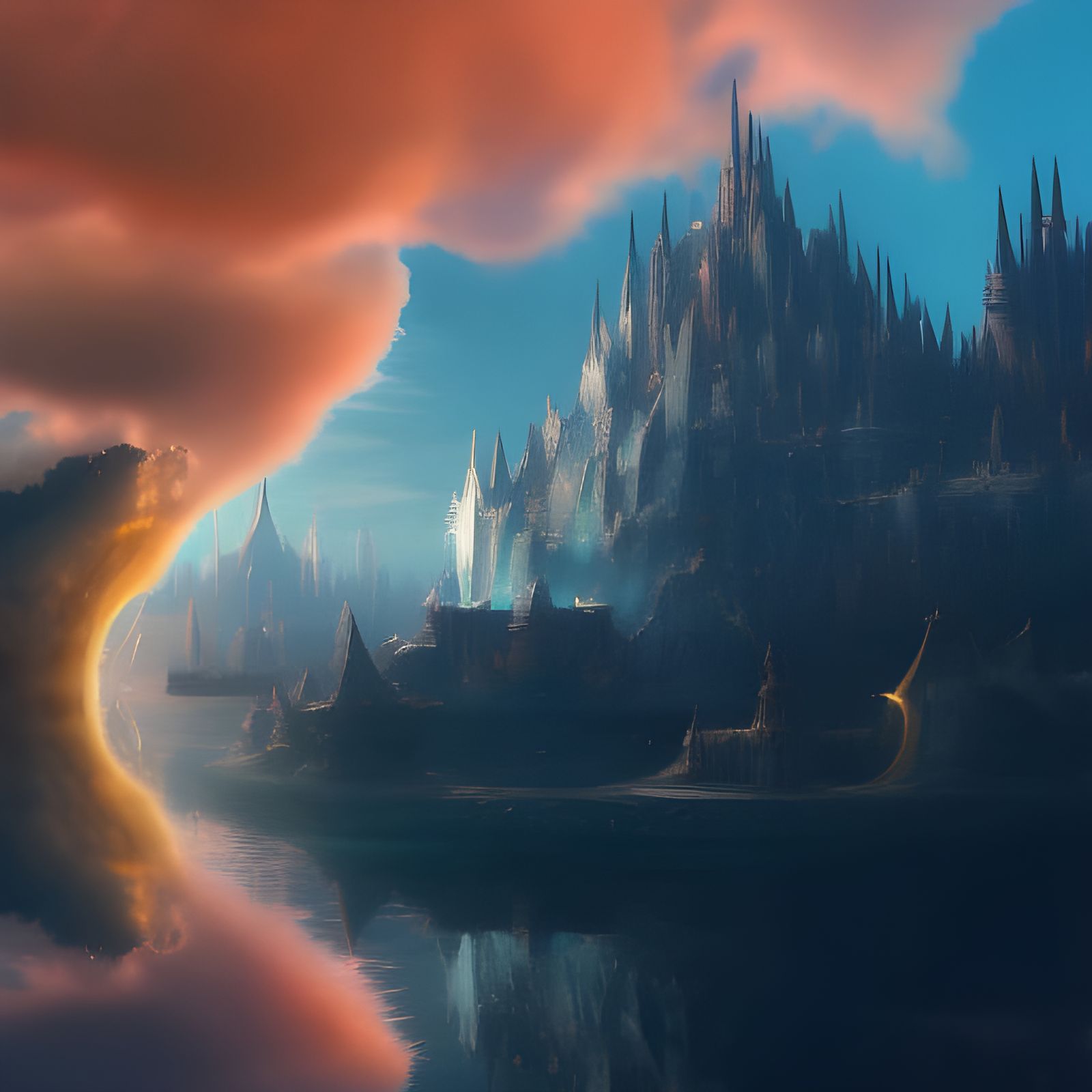 Magnificent Floating City in the Sky