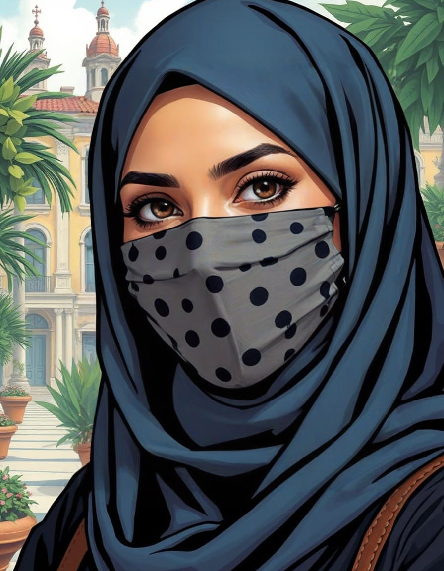 Modest Woman Reigns in a Verdant Urban Oasis