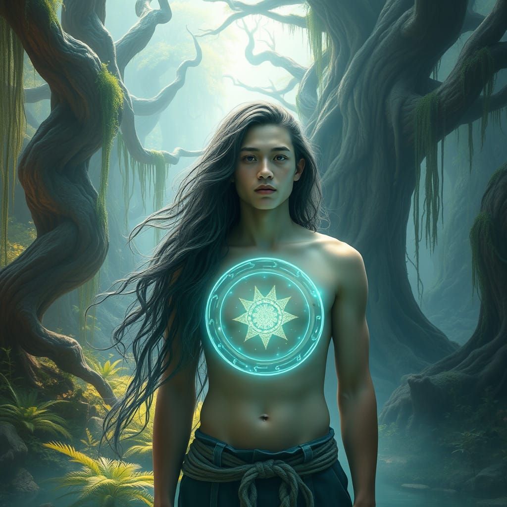 Ethereal Young Warrior in a Dreamlike Realm