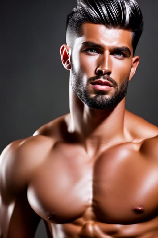 Handsome Male Model Portrait in Sharp Focus