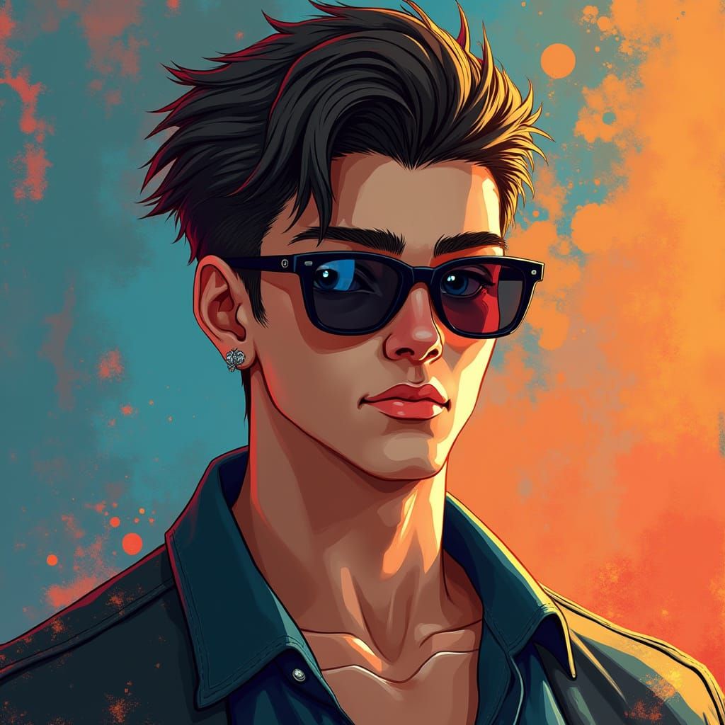 Hyperrealistic Male Portrait with Athletic Physique