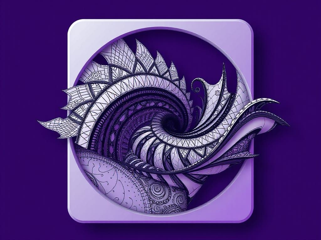 Geometric Abstract Fractal Art in Retro Arcade Style