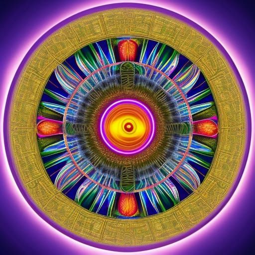 Crystal Mandala God's Eye in 3D