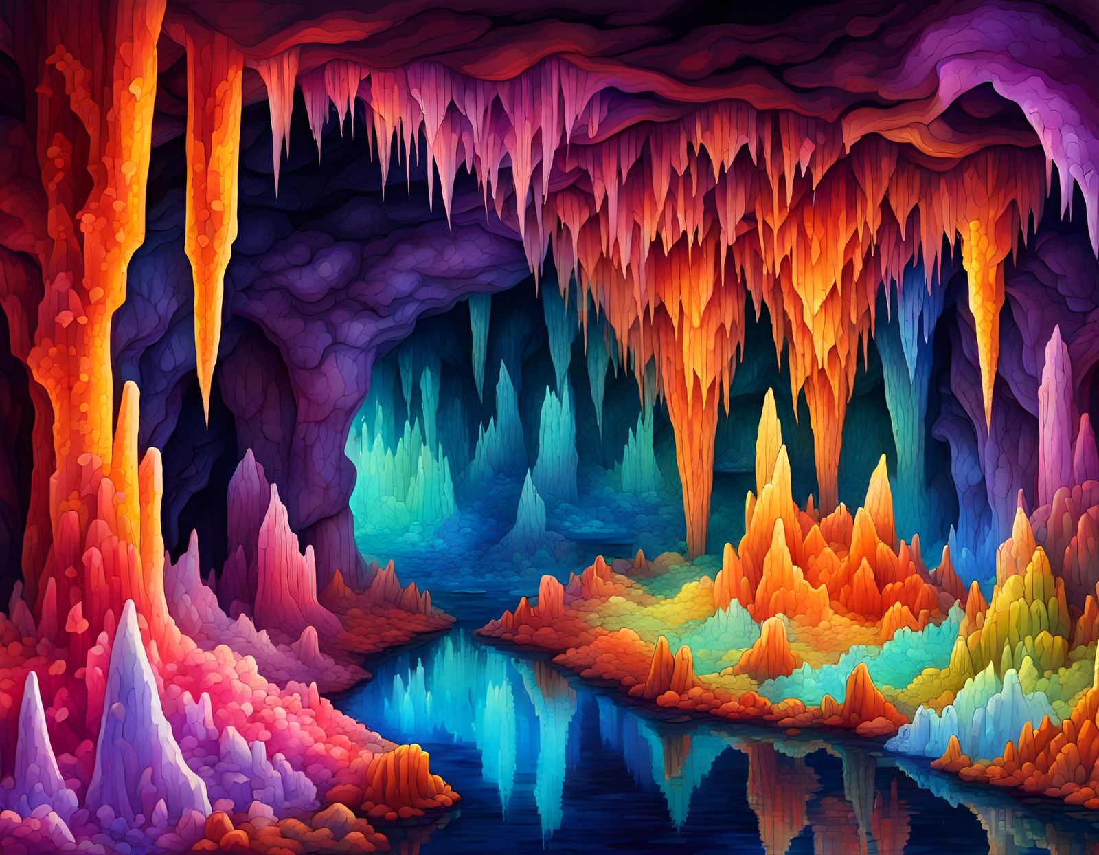 Luminescent Crystals Light a Subterranean Cavern