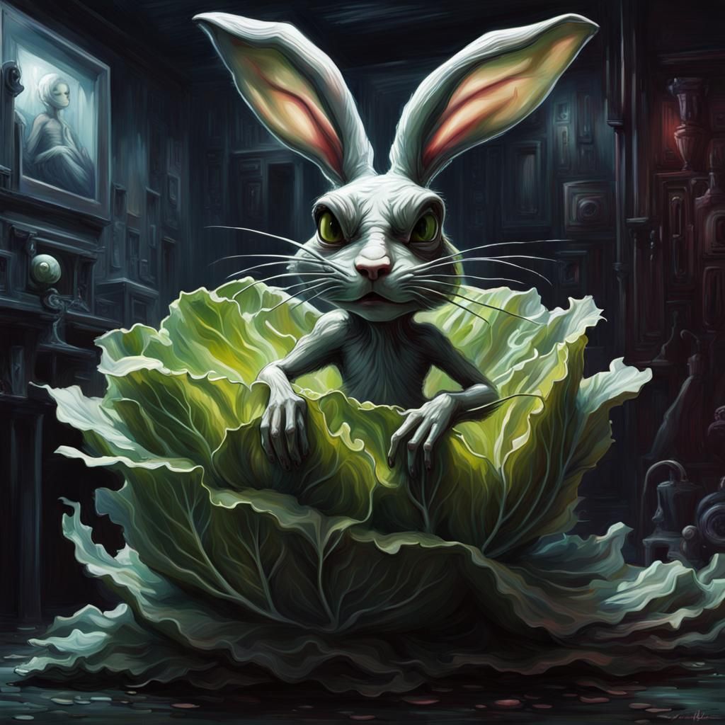 Rabbit made out of cabbage