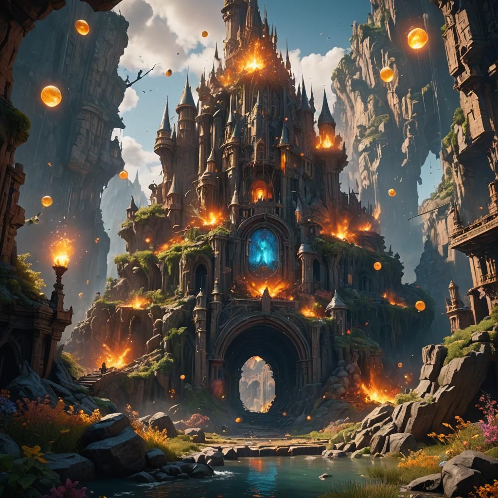 Fantastical Light Explosions in Detailed Matte Painting