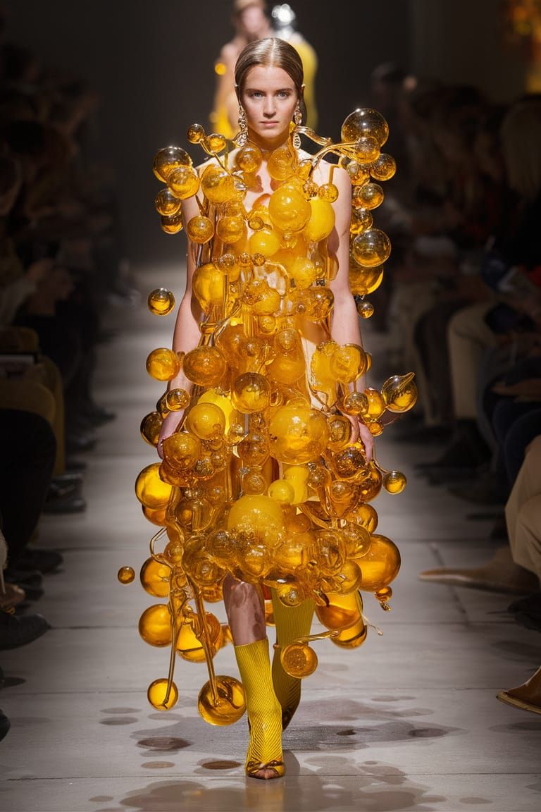 Molten Glass Light Dance: A Colorful Refraction