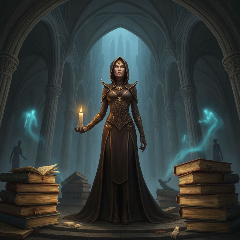 Elder Evoker in Grand Vault, Gothic Mystical Art