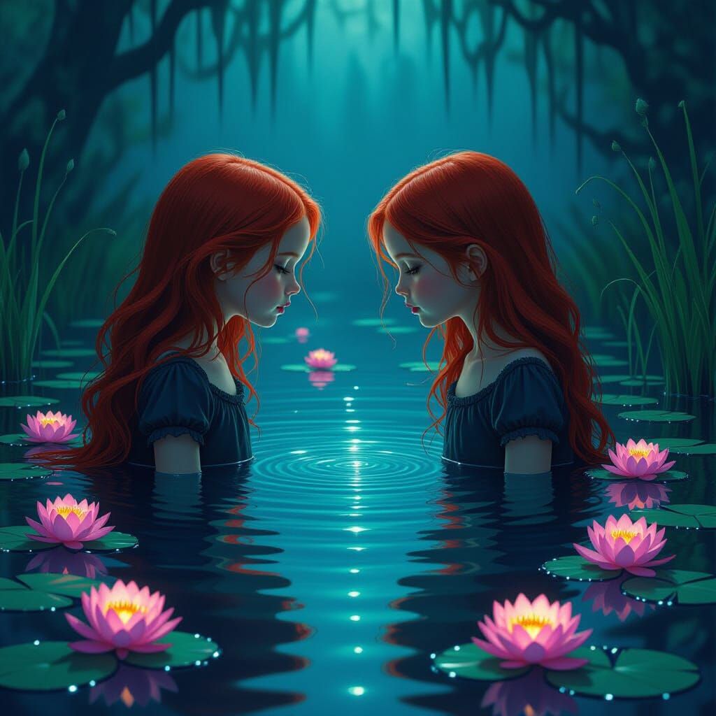 Girl Pulled Into Pond by Eerie Reflection