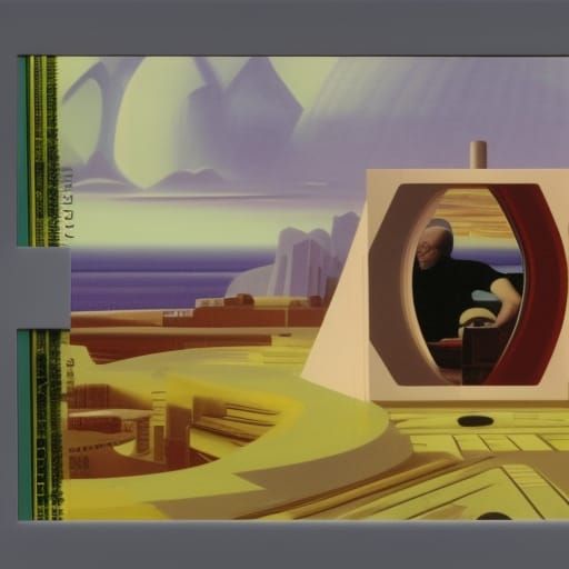 Virtues Versus Vices in Cassette Futurism Style