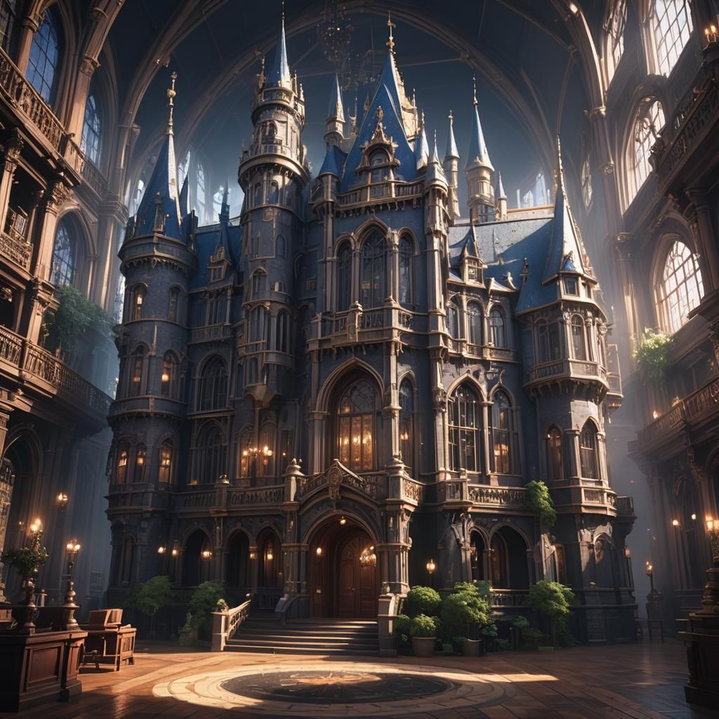 Magic Castle in Dark Academia Style